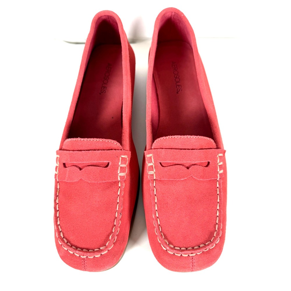 Aerosoles Seam Party Watermelon Suede Loafers Womens Size 11B w/Box - Picture 9 of 12